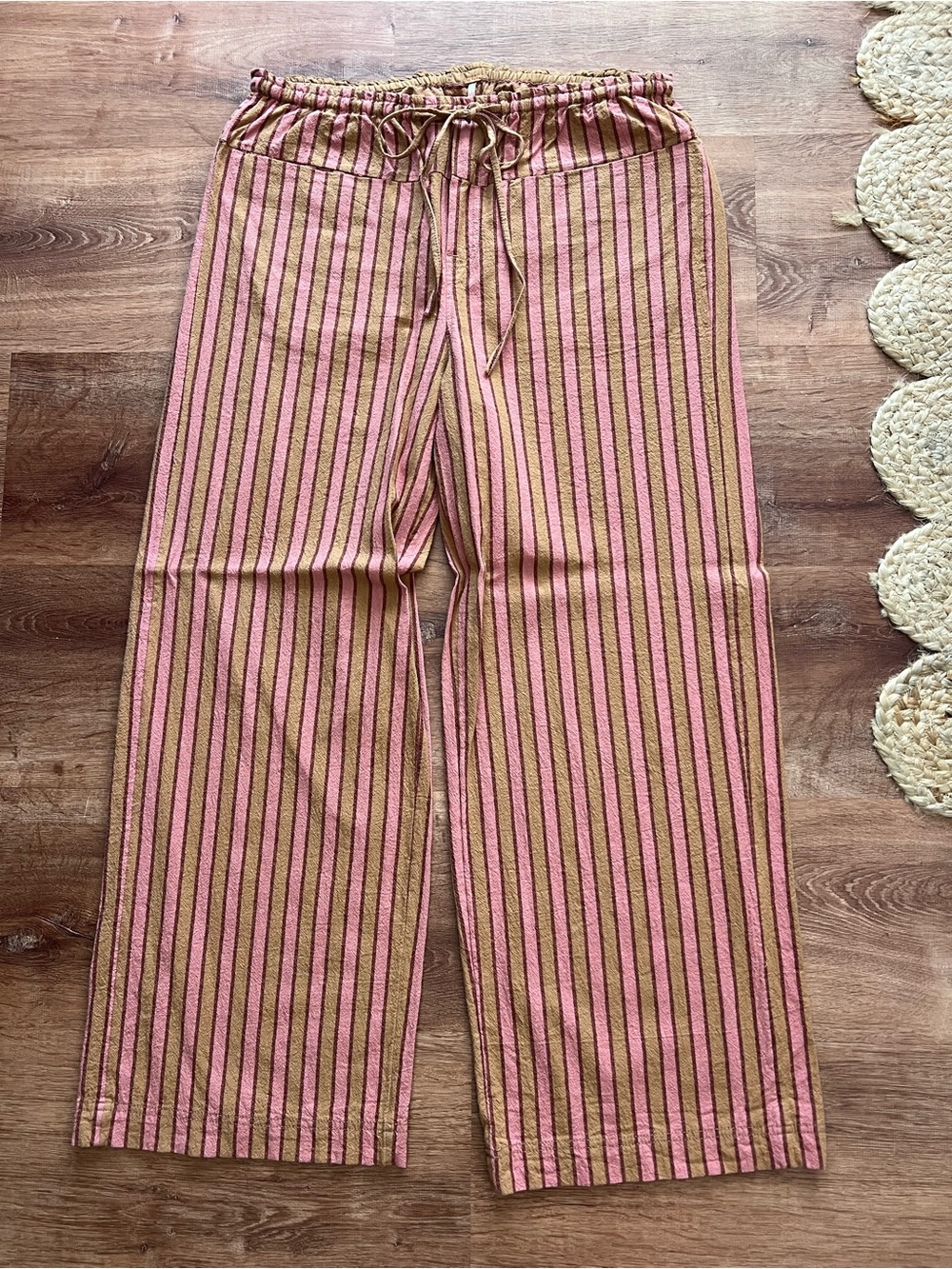 Free People Hudson Canyon Stripe Pants Size Large RT $98